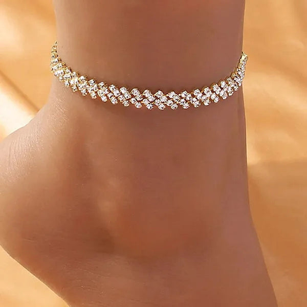 Women Ankle Bracelet Rhinestone Anklet Beach Ankle Bracelet Crystal Diamond Bracelets Gifts Ankle Bracelet Crystal Ankle Bracelet