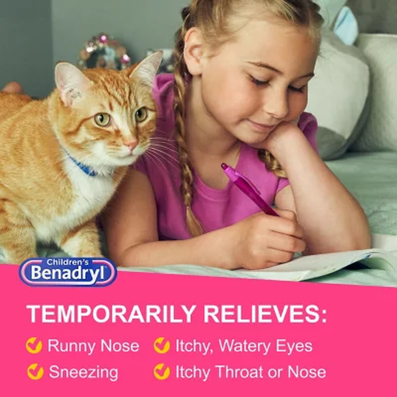 Children'S Benadryl Antihistamine Allergy Liquid, Cherry, 8 Fl. Oz., 2 Pk.