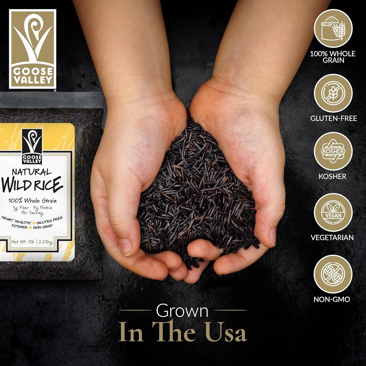 Natural Wild Rice - Family Reserve 5 Lbs - Variety of Jumbo High Fiber and High Protein Whole Grain Rice for Healthy Heart