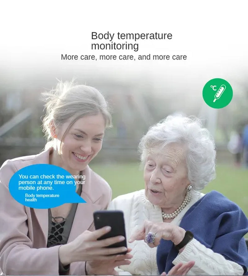 Elderly GPS Positioning Bracelet Waterproof Anti-lost Heart Rate Blood Pressure Body Temperature Dementia Blind Smart Positioning Watch