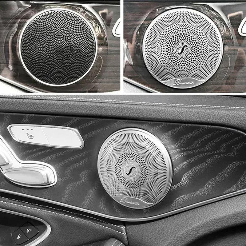 Car Door Audio Speaker Decor Cover Loudspeaker 3D Trim Sticker for Mercedes Benz AMG C E Class W205 W213 GLC Car Styling Accessories