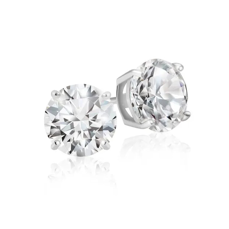 Sterling Silver Cubic Zirconia Stud Earrings 1 Carat Weight CZ- Lusoro