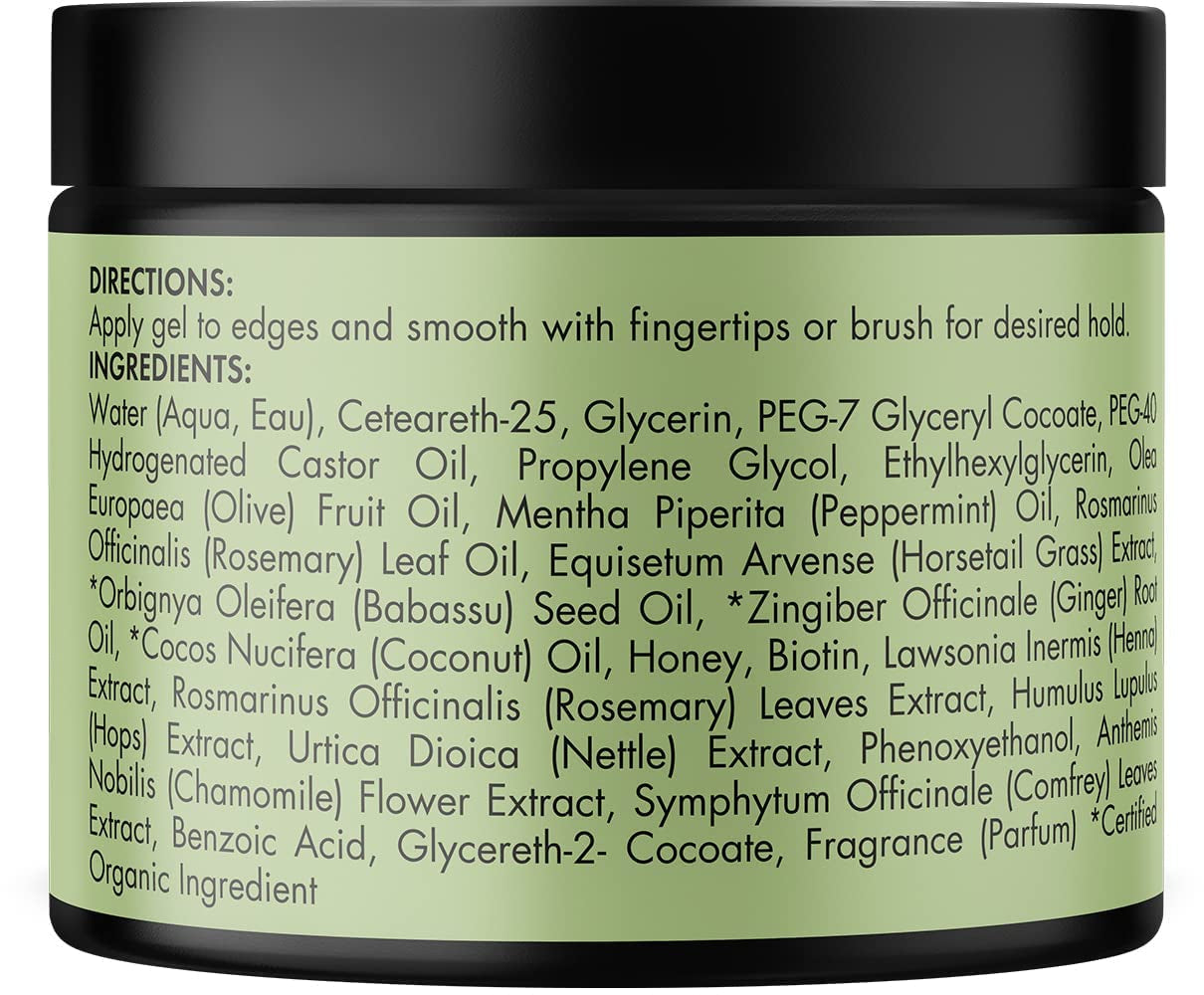 Rosemary Mint Strengthening Edge Gel, Biotin & Essential Oil Hair Styling Treatment, 2 Ounces