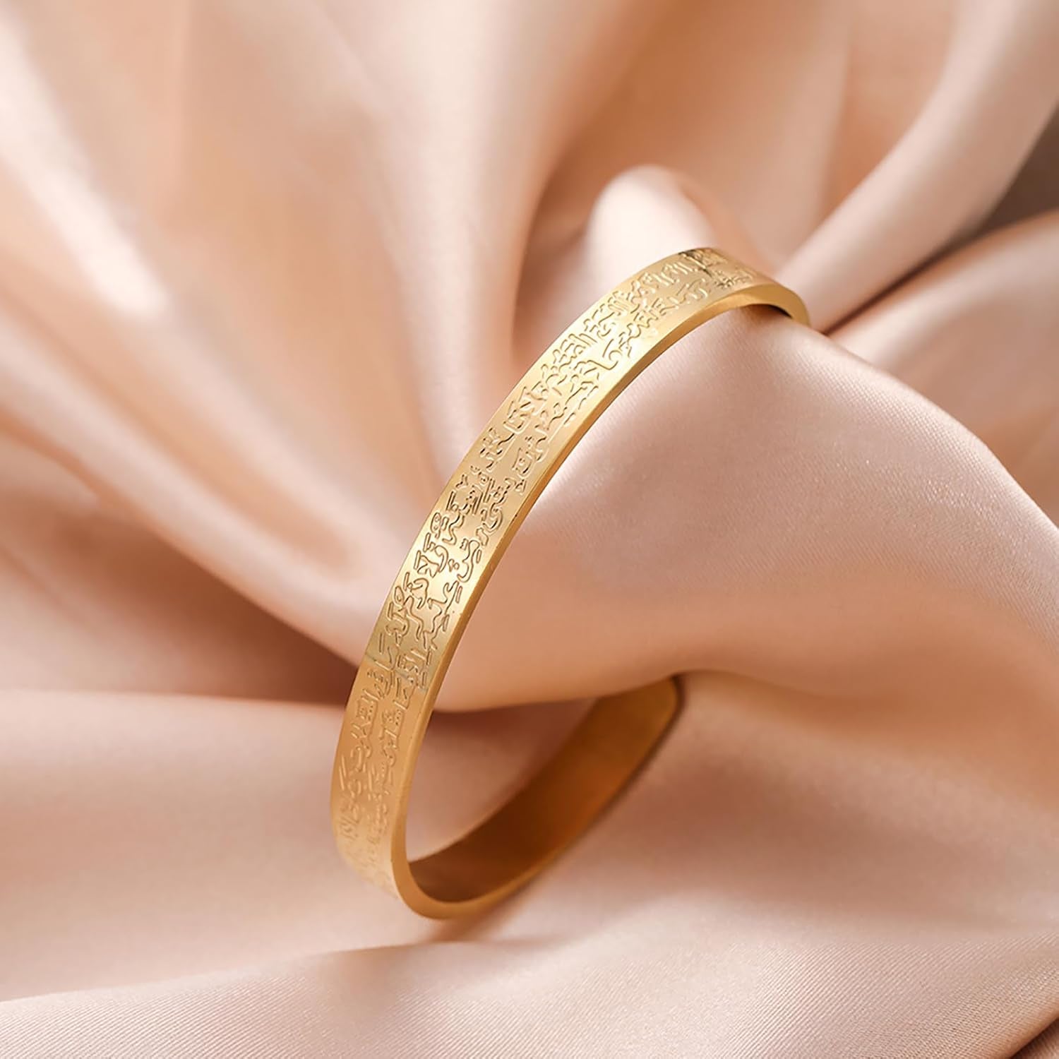 Ayatul Kursi Bracelet for Women Men Muslim Quran Allah Openable Bangles Arabic Calligraphy Cuff Bracelet Islam Eid Islamic Jewelry Gifts
