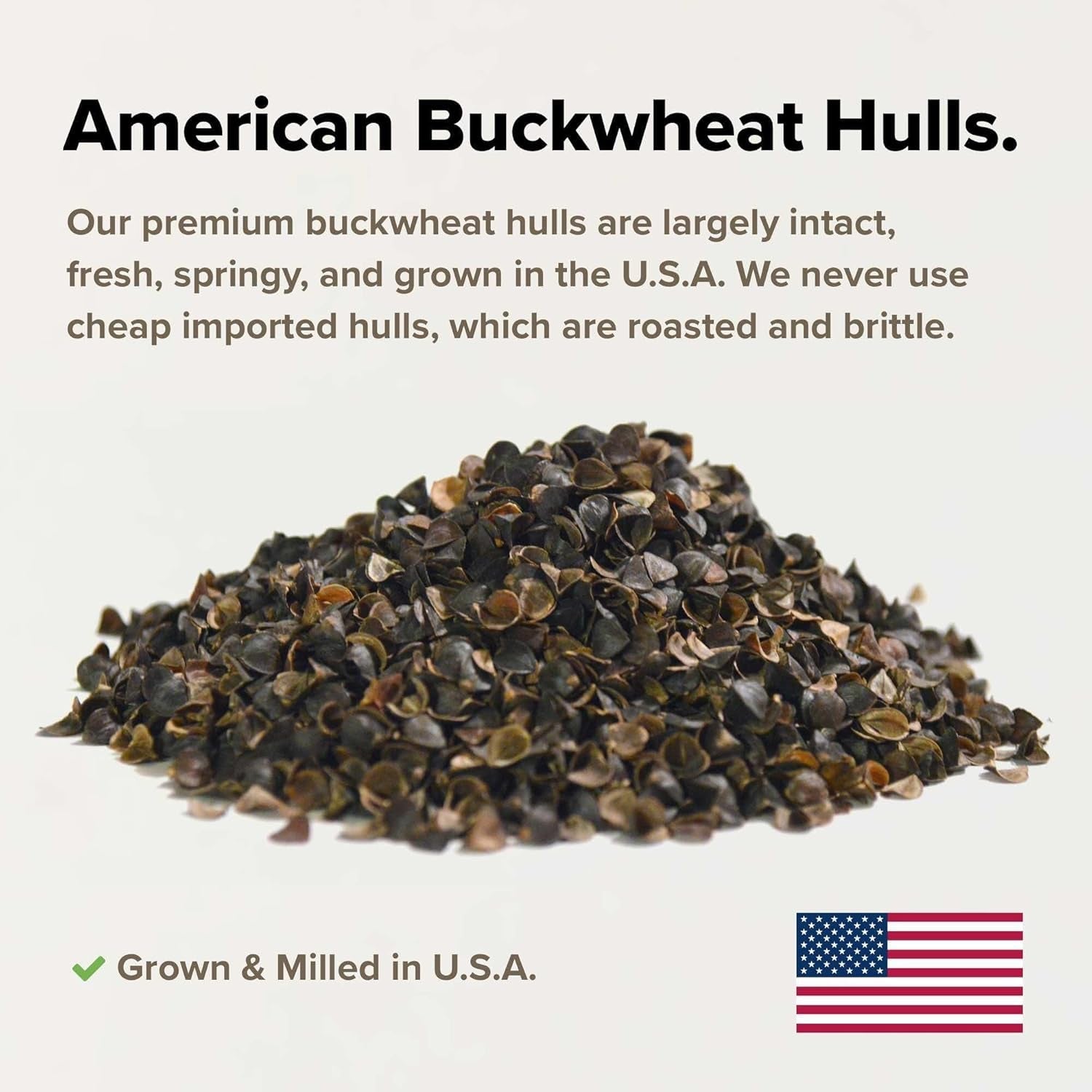 Premium Buckwheat Hulls – Pillow-Grade Buckwheat Hulls Grown & Milled in USA (5, Pounds)