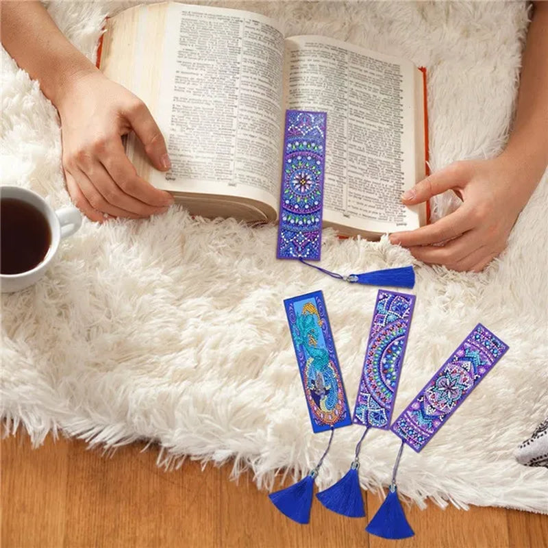 5D Diamond Painting Bookmark Kits DIY Special Shaped Diamond Painting Bookmark with Tassel Craft Supplies