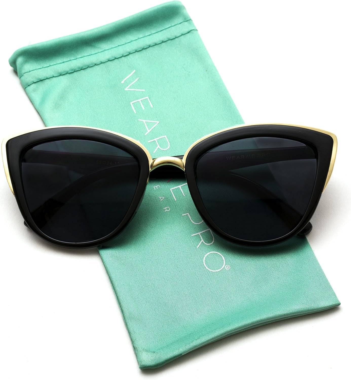 Womens Cat Eye Mirrored Reflective Lenses Oversized Cateyes Sunglasses