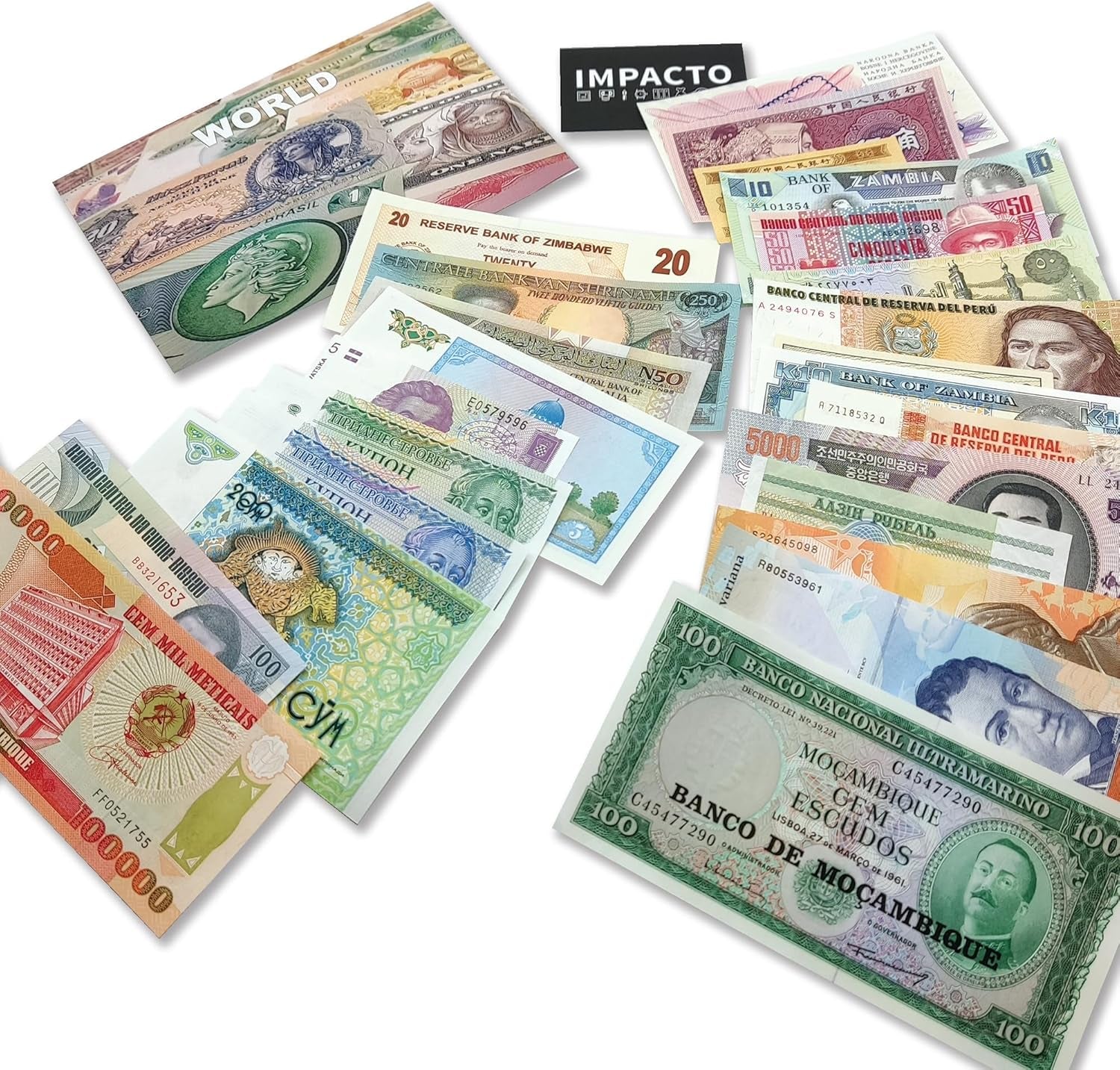 Foreign Currency Collection - 25 Different World Currency Banknotes - Collectible Currency Foreign - Old World Currency Collection - Banknotes Collection (COA Included)