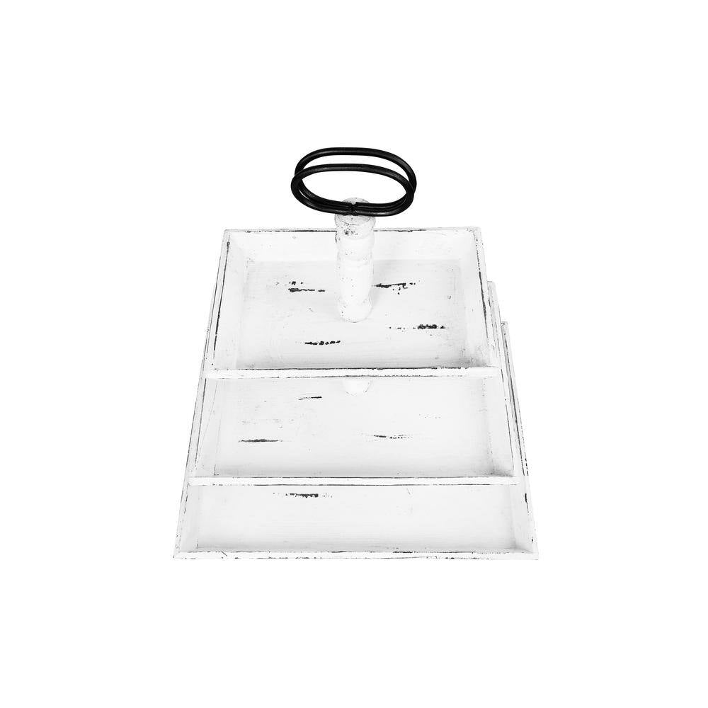 White Decorative 3-Tier Tray