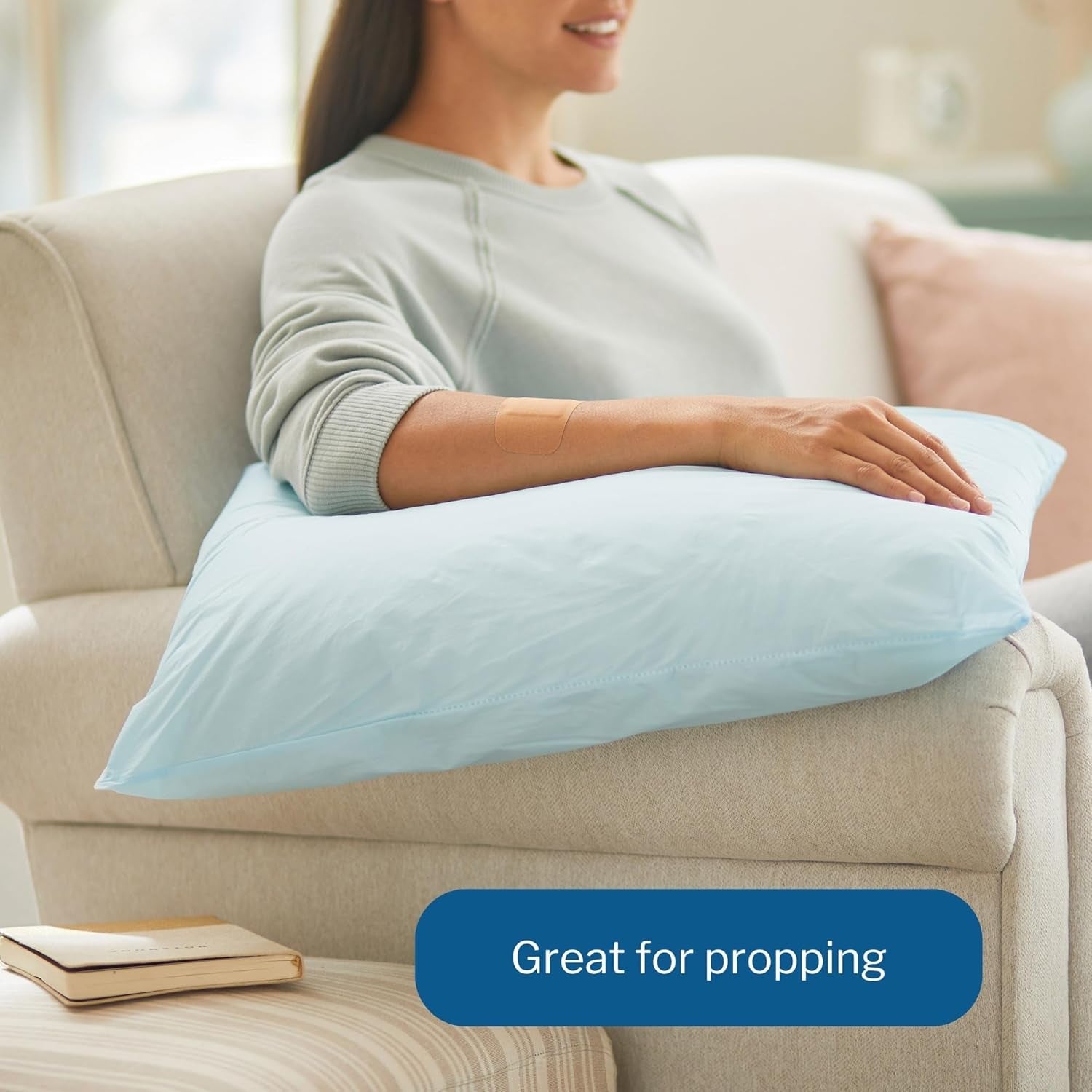 Medical Pillow [1 Count] Limited Reusable Hospital Bed Pillows, Fluid Moisture and Stain-Resistant, Blue, 20 in X 26 In