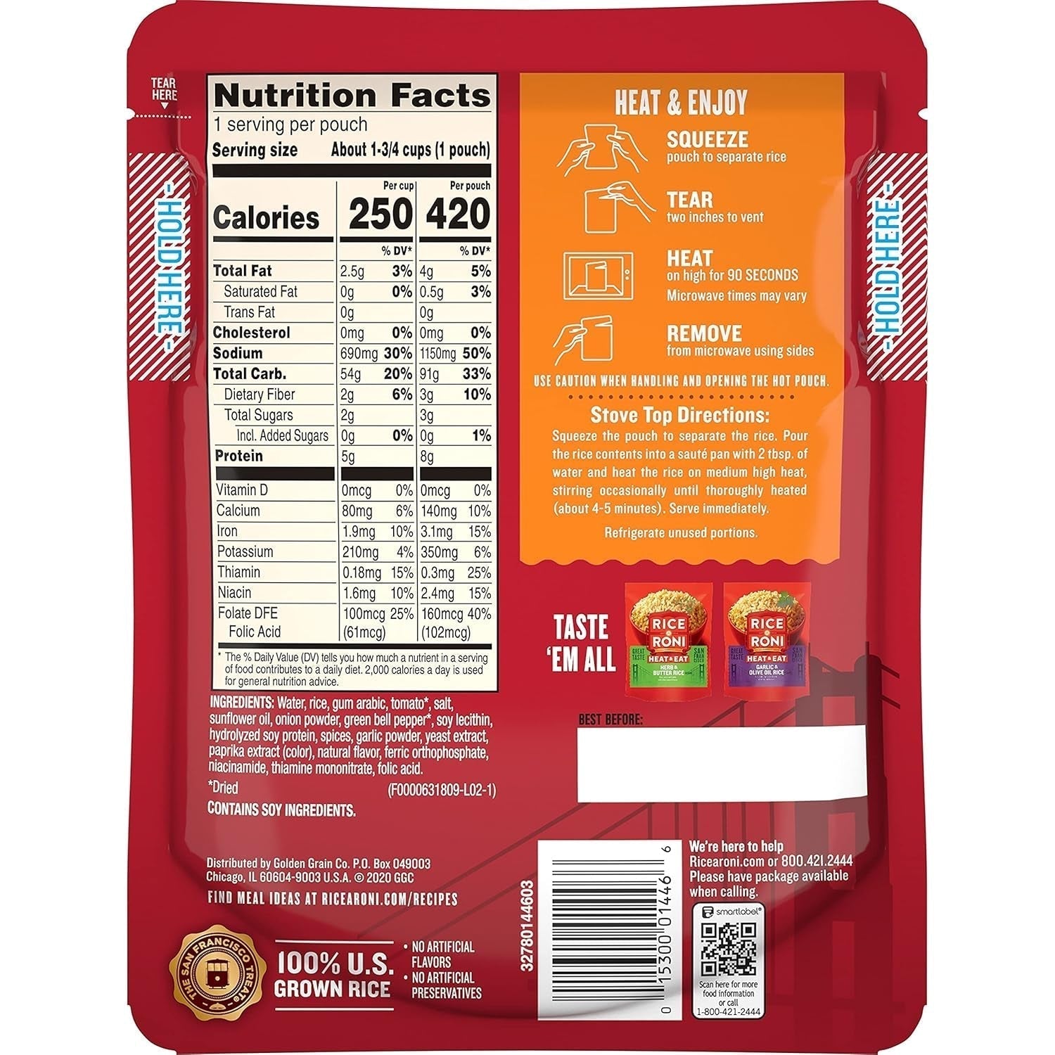 Heat Eat Spanish Rice Oz Packet, 8.8 Ounce