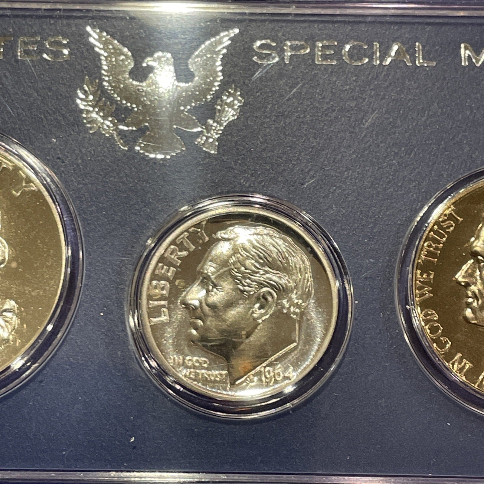 US MINT COIN SET 1964-P 90% SILVER, Double Struck Gemluster, in CASE