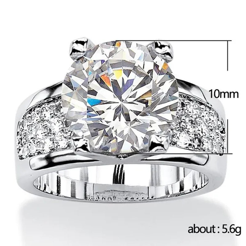Trendy 4 Prong Setting 2 Ct Diamond Rings for Women Engagement Wedding Rings Proposal Gift