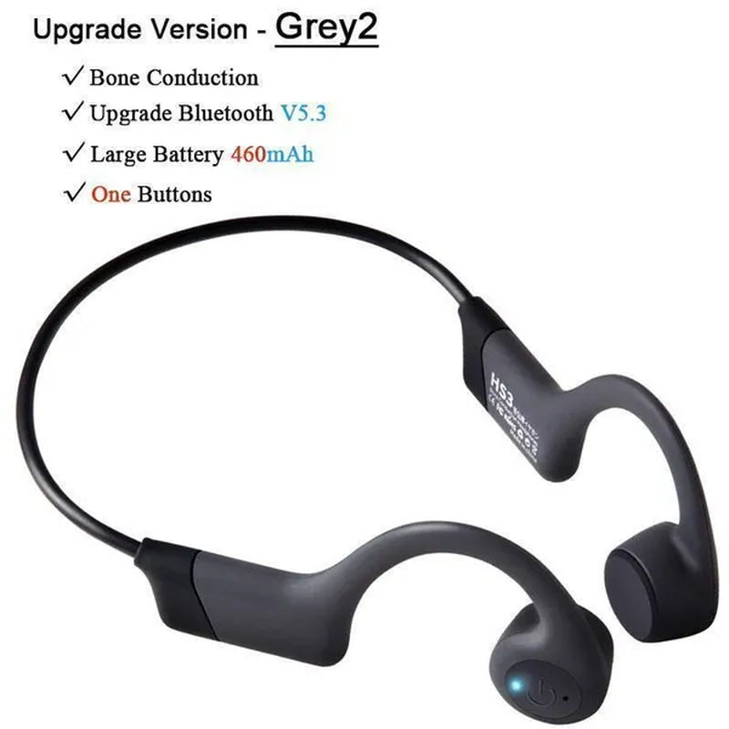 Open Ear Bone Conduction Bluetooth Headphones Waterproof Stereo Wireless Headset with Microphone for Driving Working Running Cycling