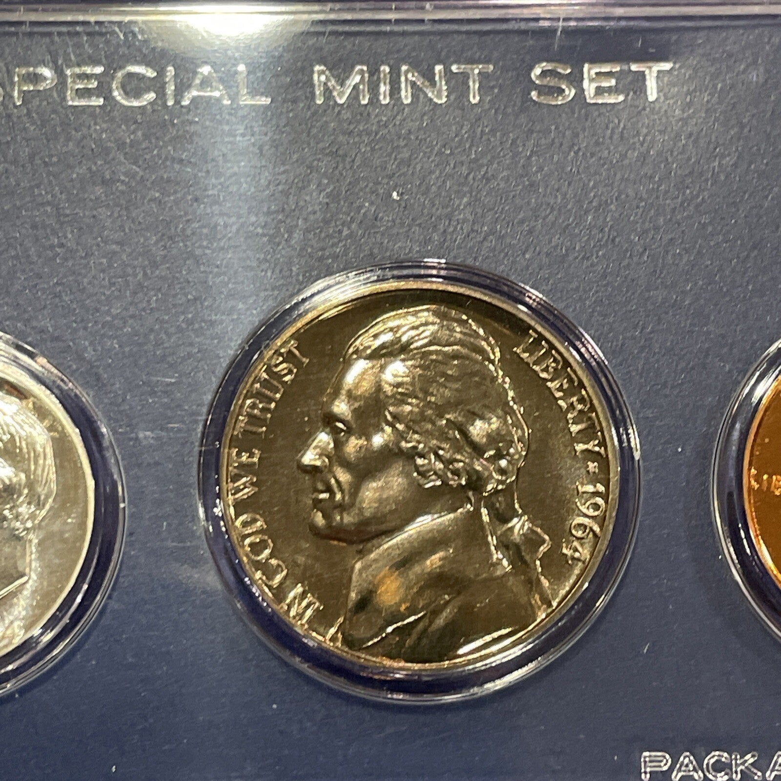 US MINT COIN SET 1964-P 90% SILVER, Double Struck Gemluster, in CASE