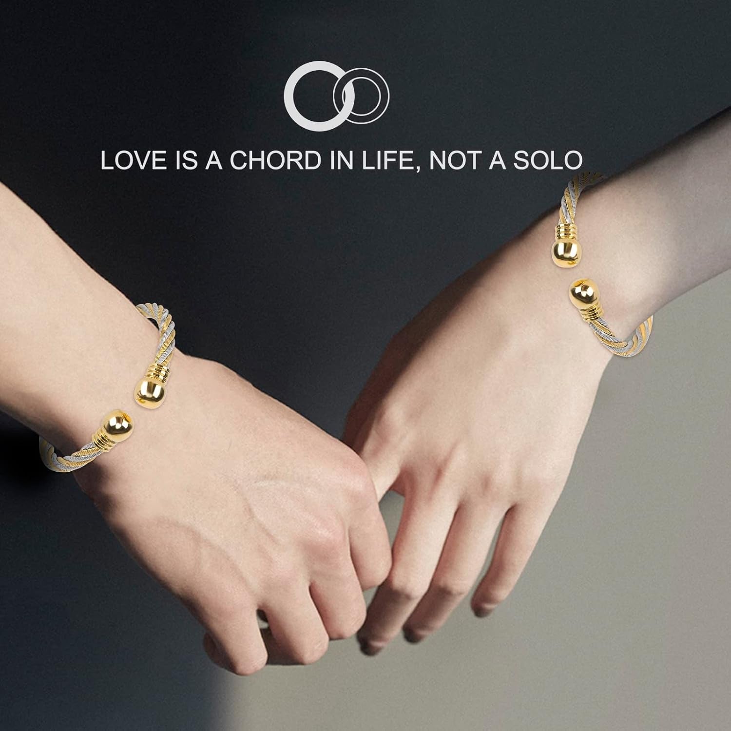 Stainless Steel Golden Silver Twisted Cable Bracelet Adjustable Cuff Bangle Bracelets for Women