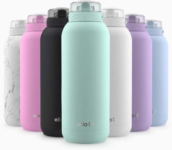 Cooper 32Oz Stainless Steel Water Bottle with Straw and Carry Handle, Double Walled and Vacuum Insulated Metal, Leak Proof Locking Lid with Soft Silicone Spout, Reusable, BPA Free, Yucca