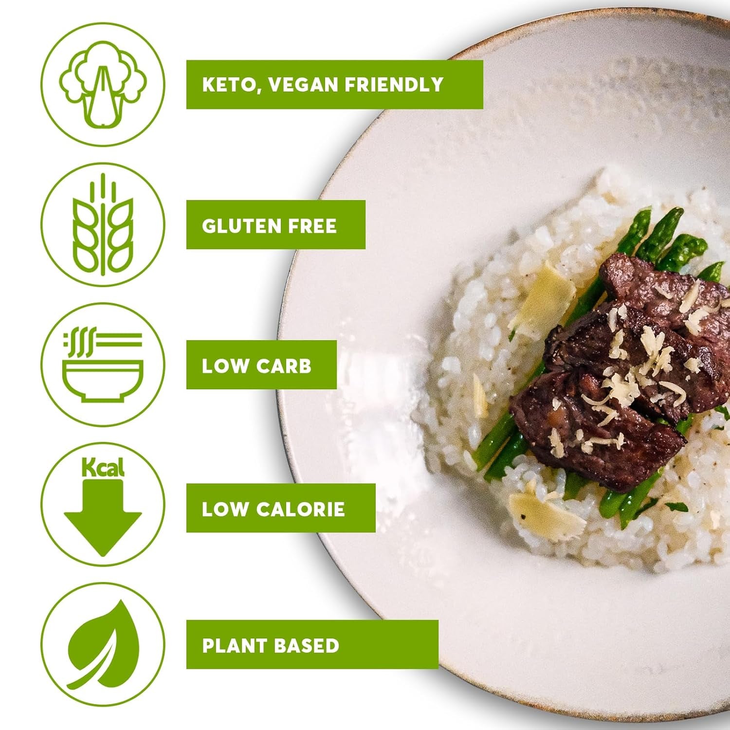 Shirataki Konjac Keto Rice: Gluten Free Plant Based Low Carbs Vegan Fat Free Noodle Rice - 8 Pack inside 53.61 OZ