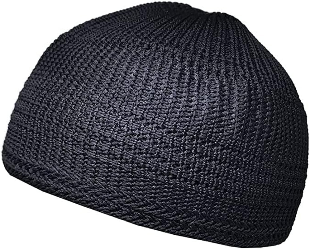 Set 2 Pieces Muslim Skull Cap Beanie AMN-341 Islam Prayer Crochet Takke Kufi Hat Eid Ramadan Gift