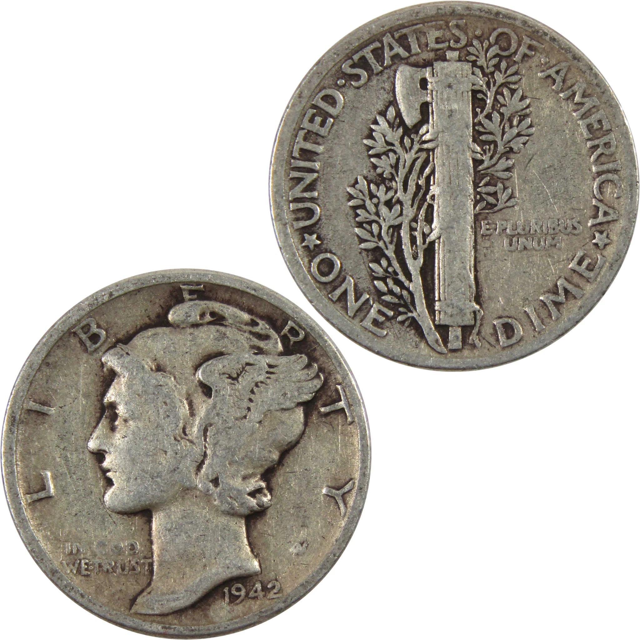 1942 Mercury Dime AG about Good 90% Silver 10C Coin Master Coins