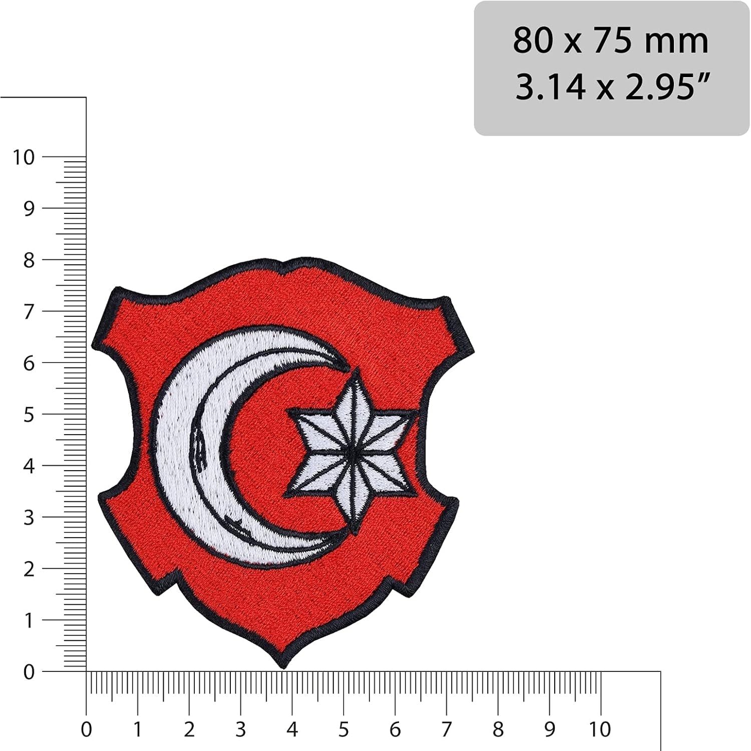 Türk Bayrağı Sew on Patch - Ottoman Iron on Patches for Turkey Patriots, Turkey Army, Turk Lovers - Popular Tactical Patch for Şalvar, Yelek, Backpacks, Jackets, Jeans, Shirts - 3.14X2.95 In