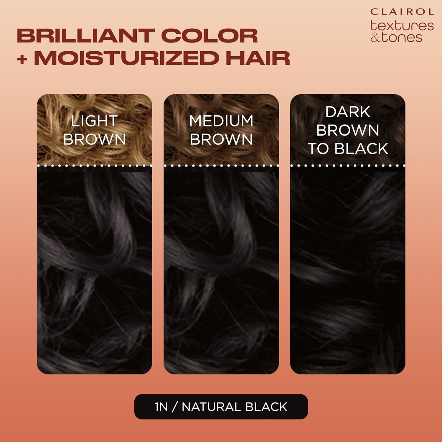 Textures & Tones Permanent Hair Dye, 1N Natural Black Hair Color, Pack of 1