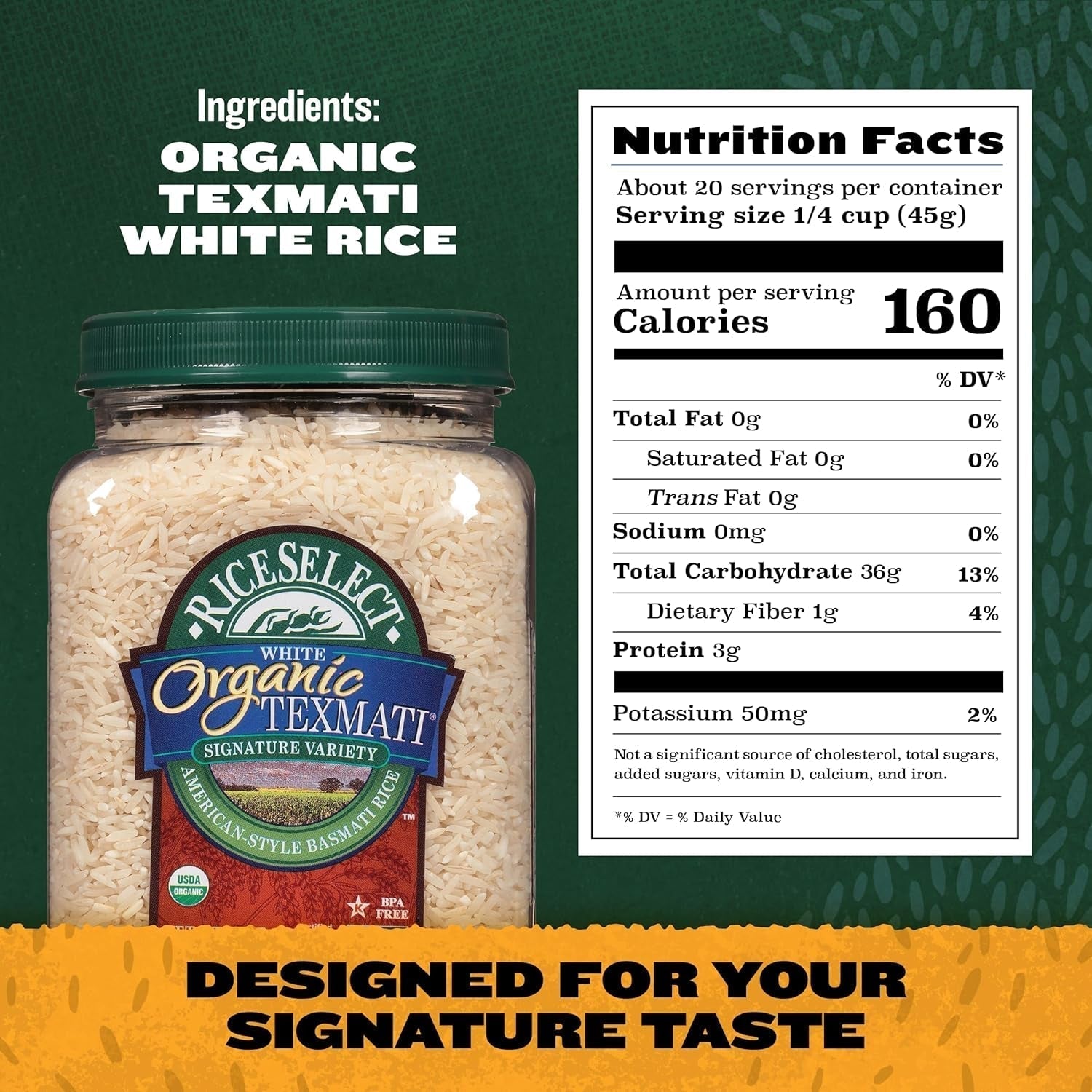 Organic Texmati White Rice, 32 Ounce (1 Count)