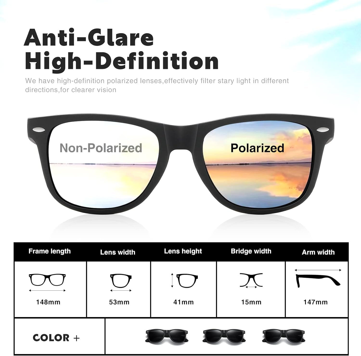 Sunglasses Men Polarized Sunglasses for Womens Trendy Retro Mirror Lens for Driving Fishing UV400 Protection