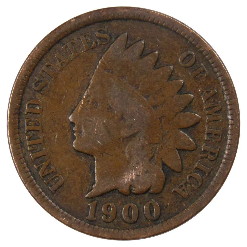 1900 Indian Head Cent AG about Good Bronze Penny 1C Coin Collectible Master Coins
