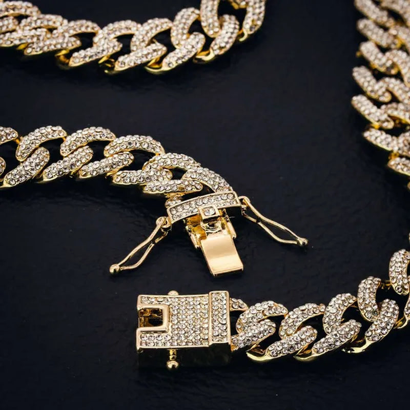 Men'S 14K Gold Plated Miami Cuban Thick Bracelet 9" Fully Cz Box Clip Hip Hop Style