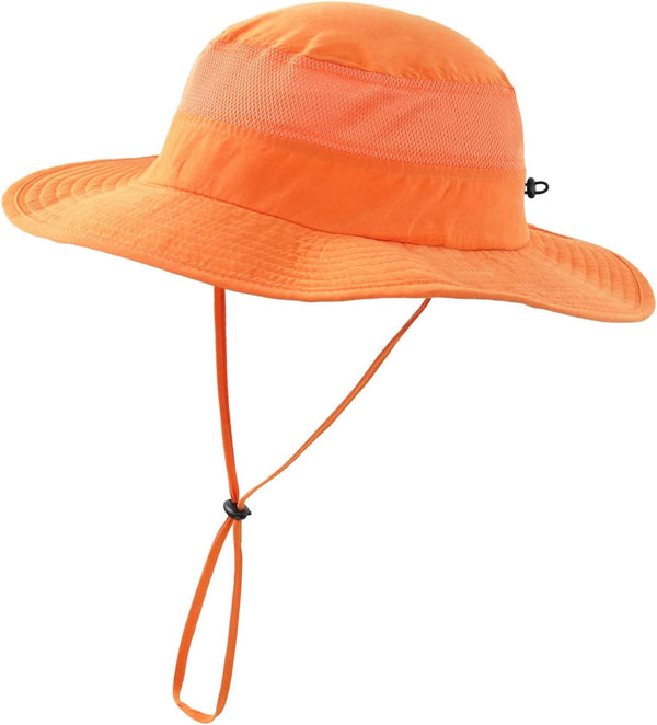 Men'S Sun Hat UPF 50+ Wide Brim Bucket Hat Mesh Fishing Hat