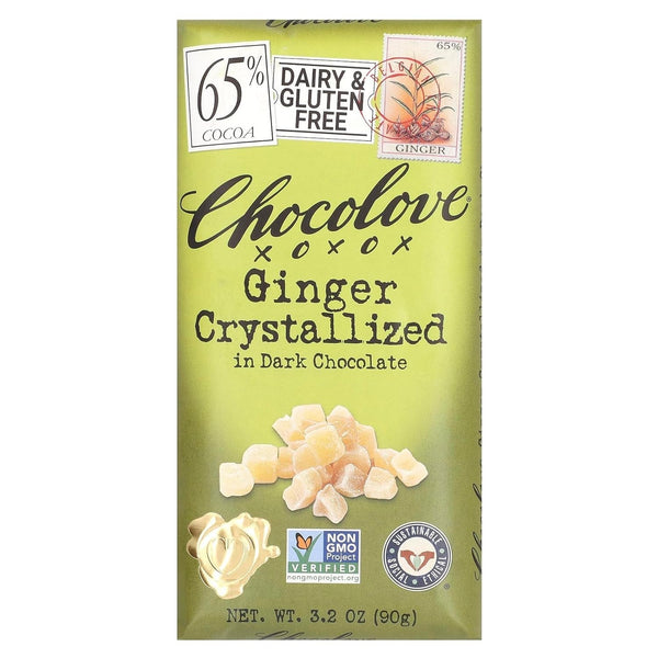 Chocolate Bar Dark Ginger Crystalized, 3.2 Oz