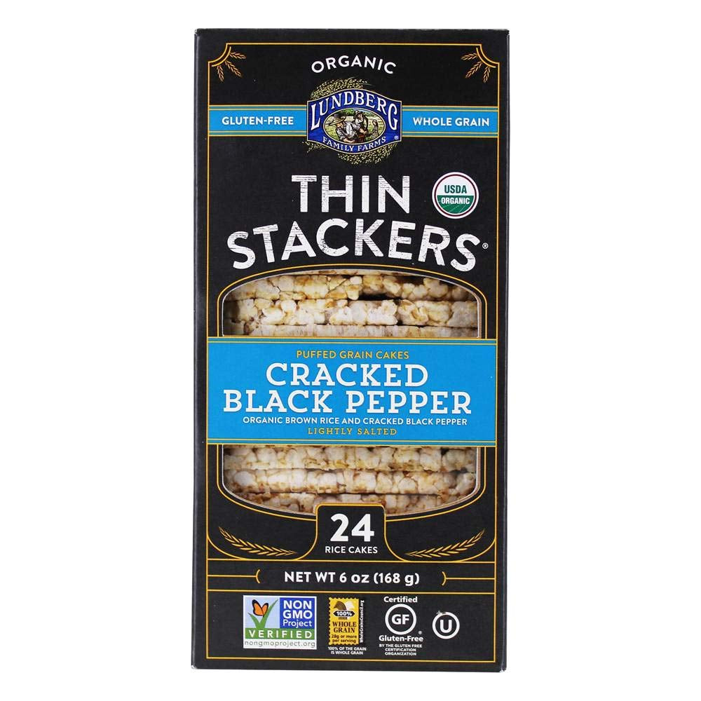 Organic Thin Stackers, Five Grain, 6Oz, Gluten-Free, Vegan, Kosher, USDA Certified Organic, Non-Gmo Verified, Whole Grain Brown Rice