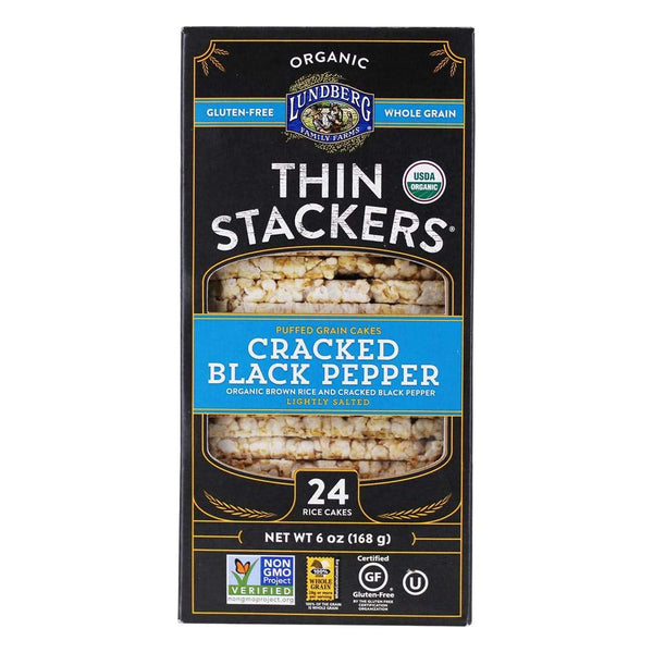 Organic Thin Stackers, Five Grain, 6Oz, Gluten-Free, Vegan, Kosher, USDA Certified Organic, Non-Gmo Verified, Whole Grain Brown Rice