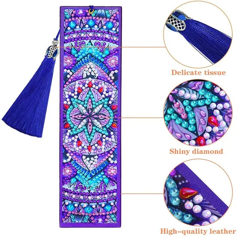 5D Diamond Painting Bookmark Kits DIY Special Shaped Diamond Painting Bookmark with Tassel Craft Supplies