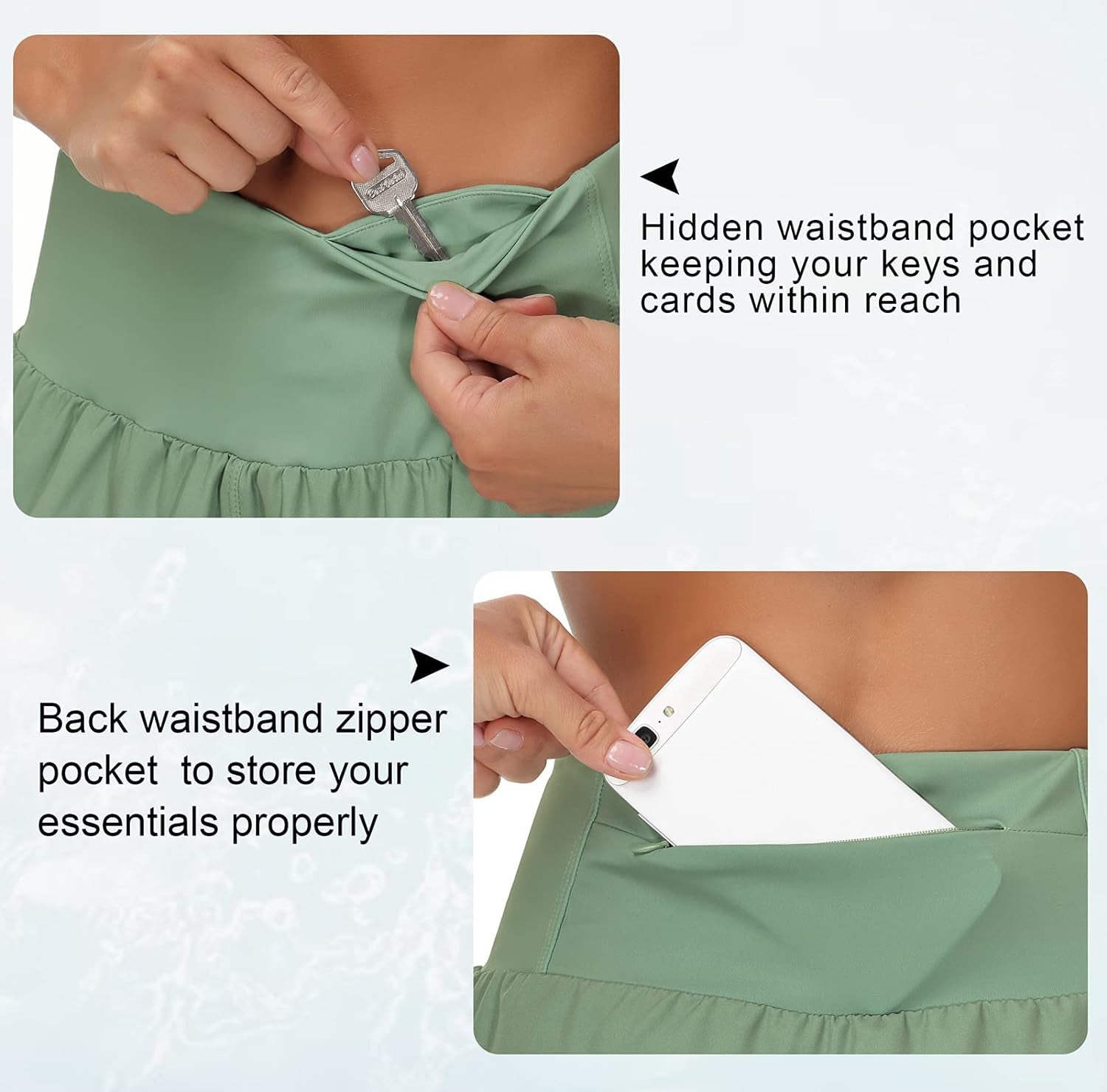 Womens High Waisted Running Shorts Quick Dry Athletic Workout Shorts with Mesh Liner Zipper Pockets
