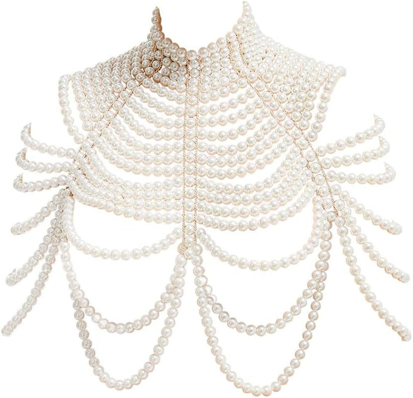 Pearl Body Chain Bra - Fashion Shoulder Necklaces Bra Chain Body Jewelry