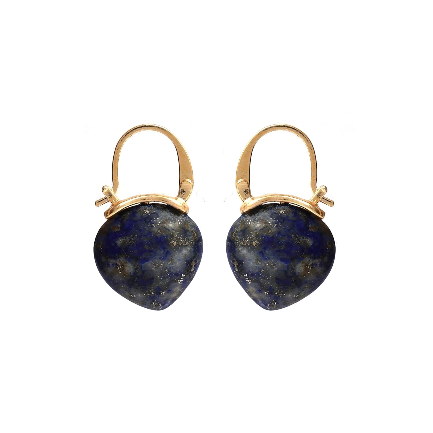 Gempires Lapis Lazuli Hoop Earrings for Women, Drop Earrings, September Birthstone, Trendy, Dangling, 15Mm Pear Shape Crystal, 14K Gold Plated Jewelry