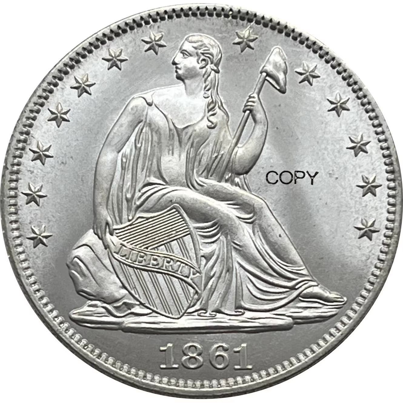 Confederate States of America Us 1861 1/2 Half Dollar Silver Plated Copy Commemorative Coin Ww2 Liberty Moneda Collectible Coins