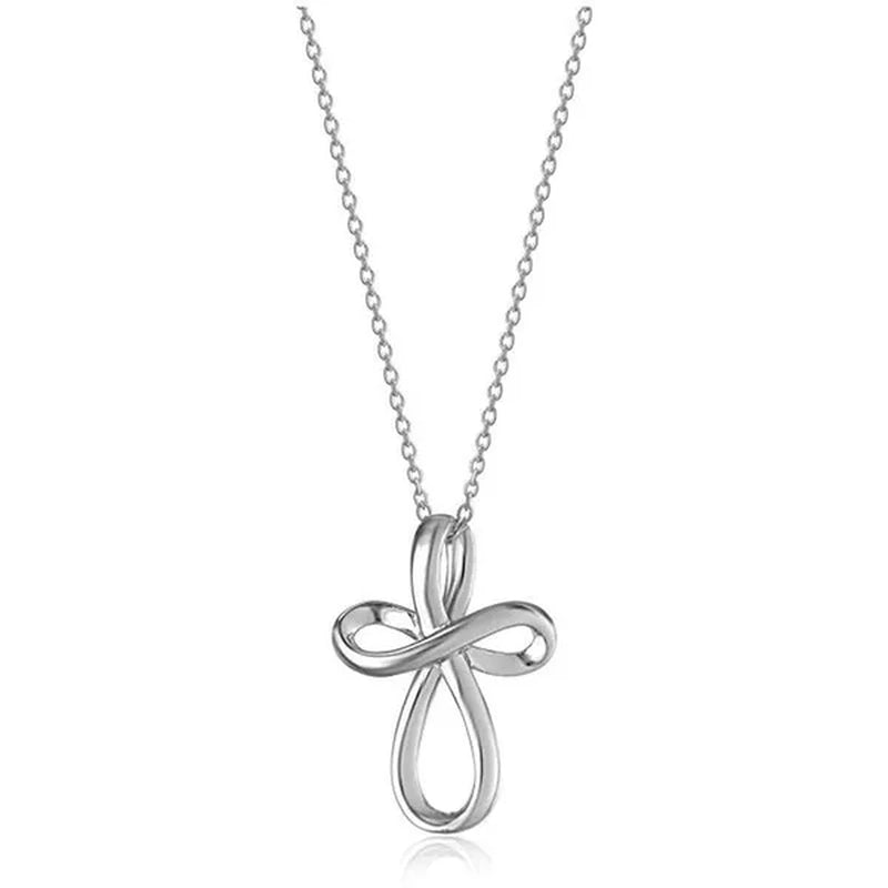 Simple Style Cross Pendant Necklace for Women Romantic Wedding Party Infinity Necklace Jewelry