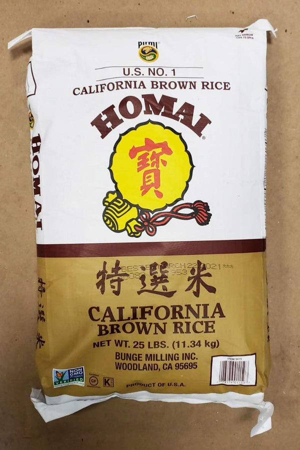 California Brown Rice Product of USA, 25 Lbs Bunge Homai Brown Rice_Ab