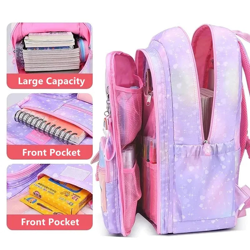 Girls School Backpack Kids Cute Bookbag for Primary School Bag
