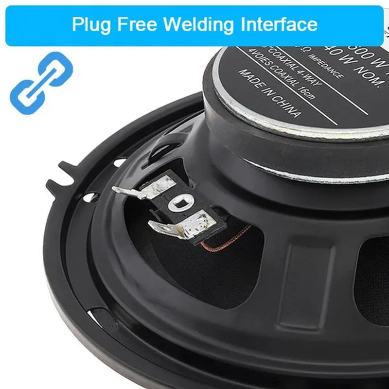 2Pcs 6 Inch 600W Full Range Frequency Car Audio Speaker Heavy Mid-Bass Modified Speaker Non-Destructive Installation