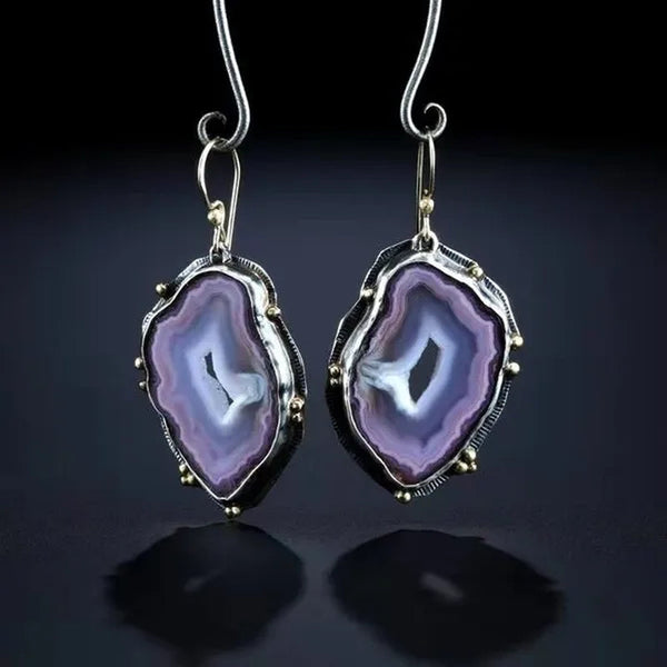 Unique Popular Retro Jewelry 925 Sterling Silver Amethyst Pendant Earrings for Engagement Wedding Ladies