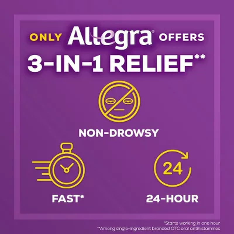 Allegra 24-Hour Indoor/Outdoor Allergy Relief Tablets, 180 Mg 110 Ct.