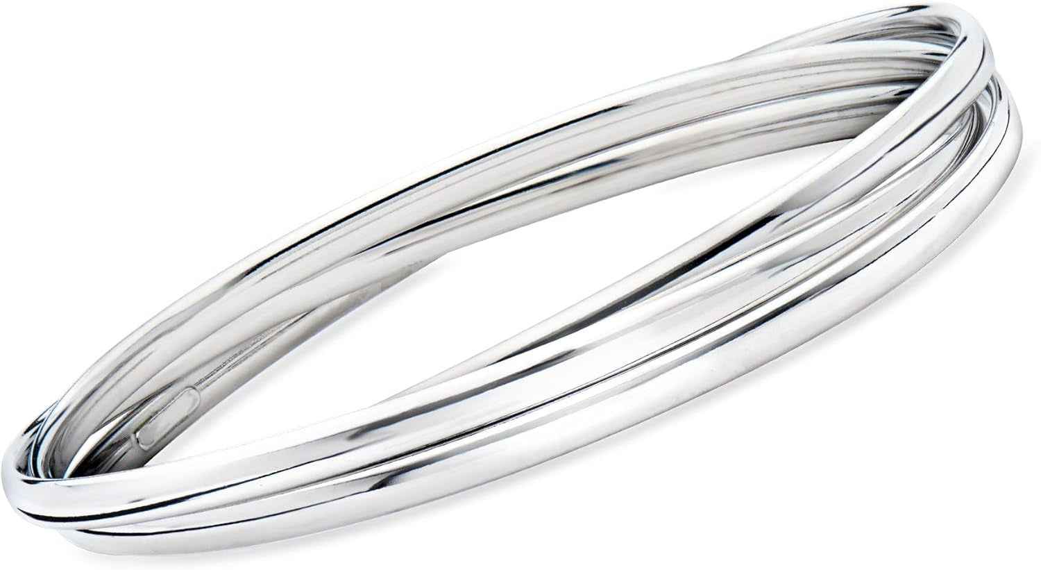 Italian Sterling Silver Rolling Bangle Bracelet. 8.5 Inches
