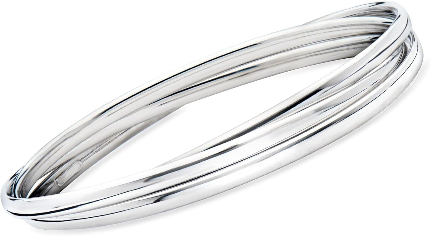 Italian Sterling Silver Rolling Bangle Bracelet. 7.5 Inches