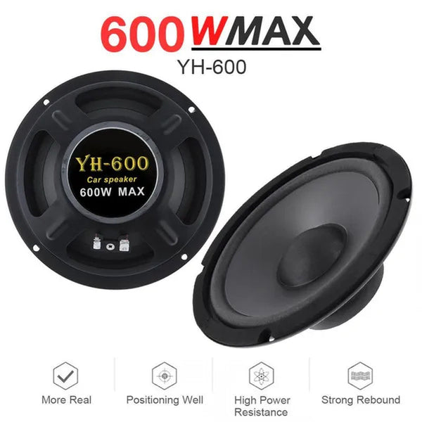 6 Inch 600W 2-Way Car Hifi Coaxial Speaker Vehicle Door Auto Audio Music Stereo Full Range Frequency Speakers
