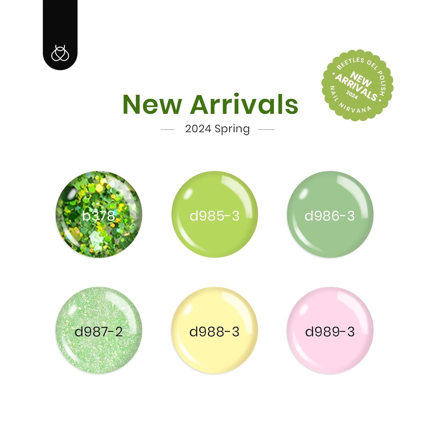 Beetles Gel Nail Polish Kit Zodiac Collection Taurus Renewal of Life 6Pcs Uv Gel Polish Soft Pink Mint Green Shimmer Glitter Gel Polish Delightful Nail Art Gift