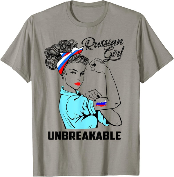Russian Girl Unbreakable T-Shirt Heritage Russia Flag Gift T-Shirt